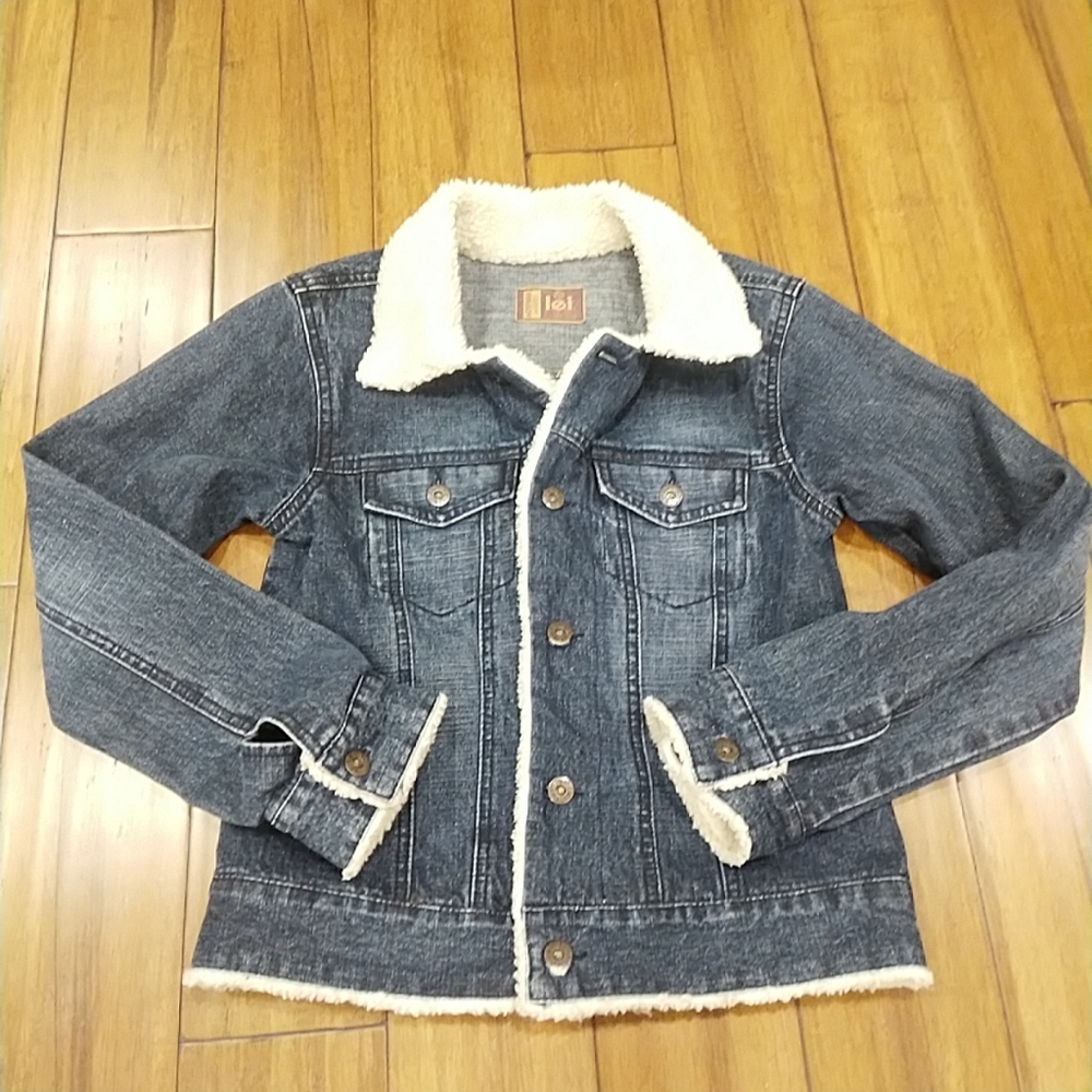 LEI Sherpa button up jean jacket juniors small